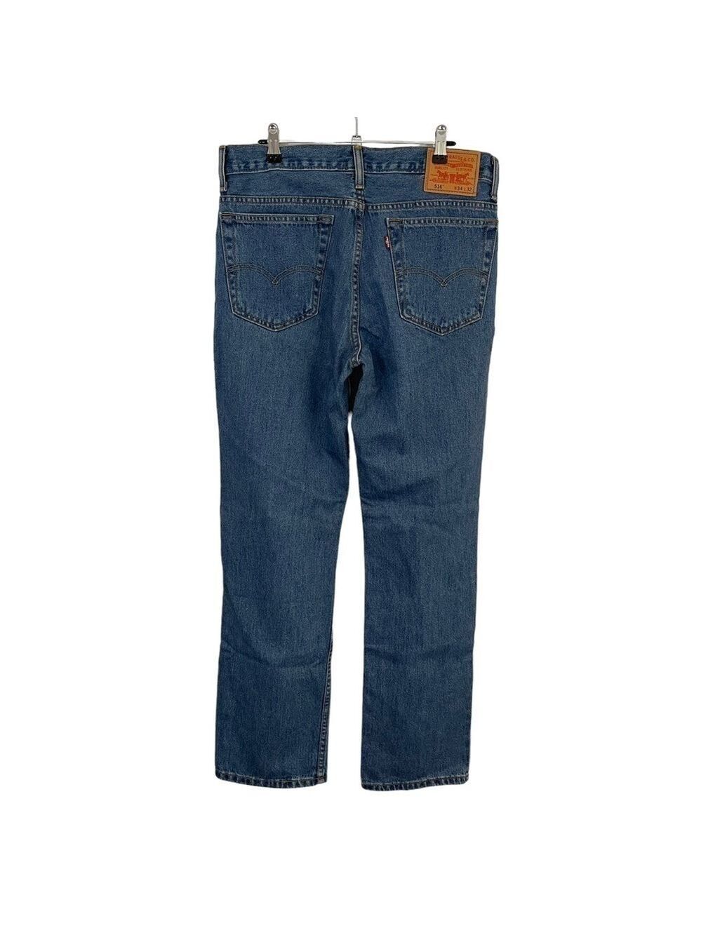 Levi’s 516 Blue Jeans Men’s 34/32 Straight Leg Denim 100% Cotton Casual EUC